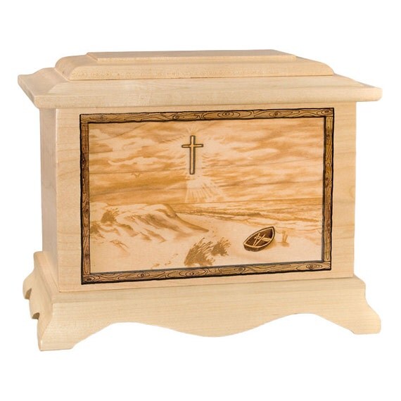 Maple Footprints in the Sand Ambassador Wood Cremation Urn