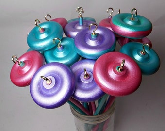 Custom Top Whirl Drop Spindles Hand Painted