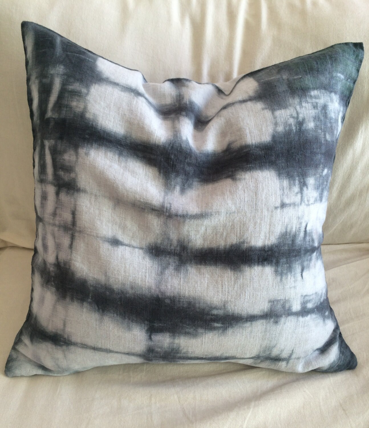 Hand Dyed Black Pillow Case 20x20 33 by CanteenByNatalie on Etsy