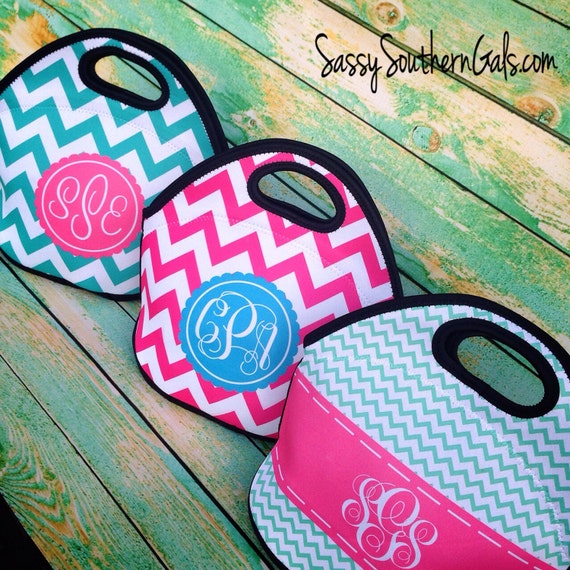 monogrammed insulated lunch bag