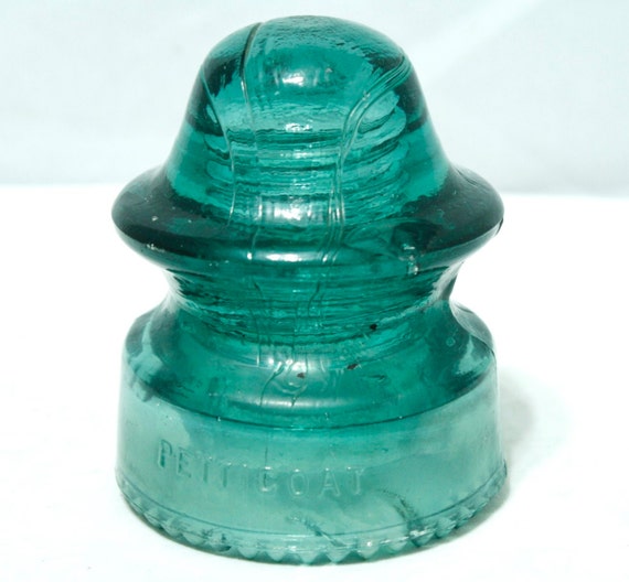 Antique Aqua Green/Blue Glass Line Insulator Petticoat by Dantage
