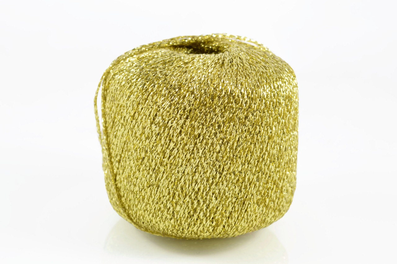 1mm METALLIC GOLD YARN Metallic Light Gold Yarn 1mm