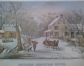 Currier and Ives American Homestead Winter and Autumn Prints. Currier and Ives American Homestead Winter and Autumn Prints.