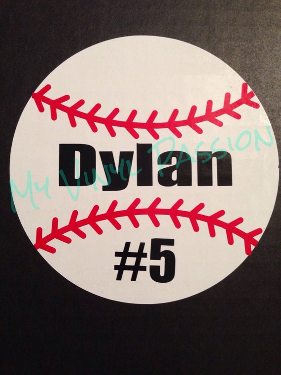 Personalized Baseball Car Decal Customized Baseball Car
