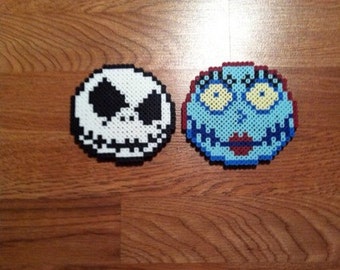 Items similar to Jack Skellington Perler Bead Keychain perfect for ...