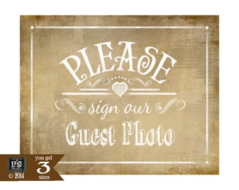Printable Vintage Wedding WISHES sign 3 sizes by PSPrintables