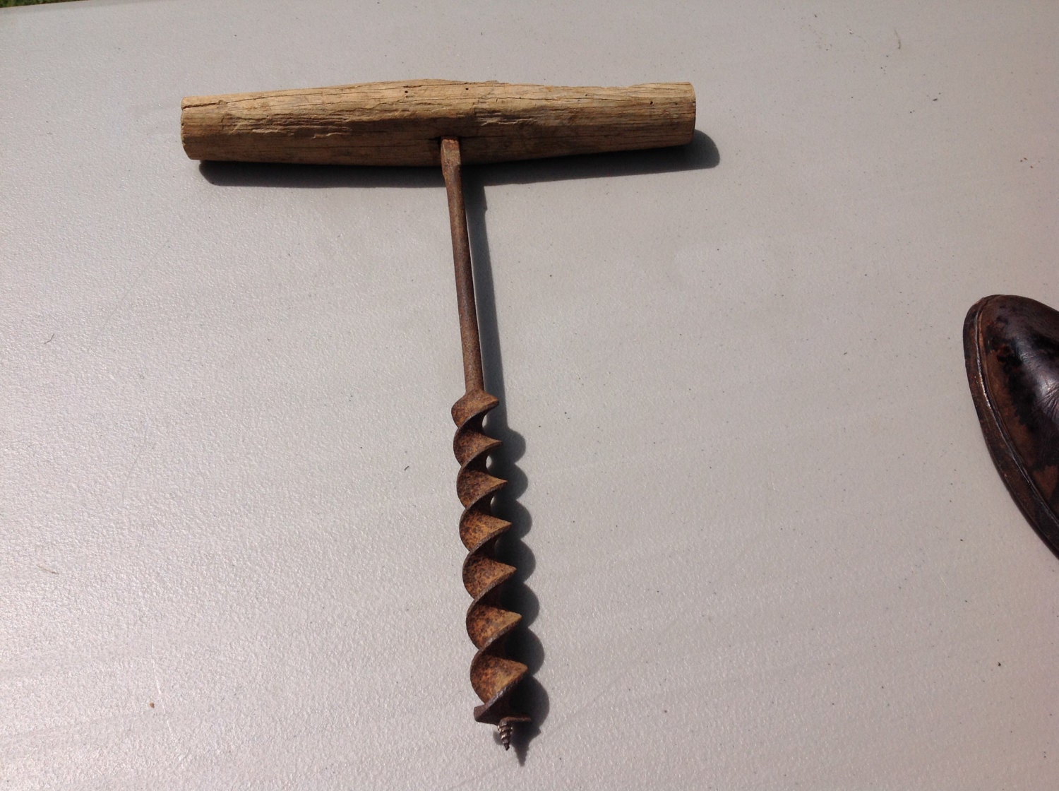 Vintage Rustic Handmade Wood Auger by AnglersNestVintage on Etsy