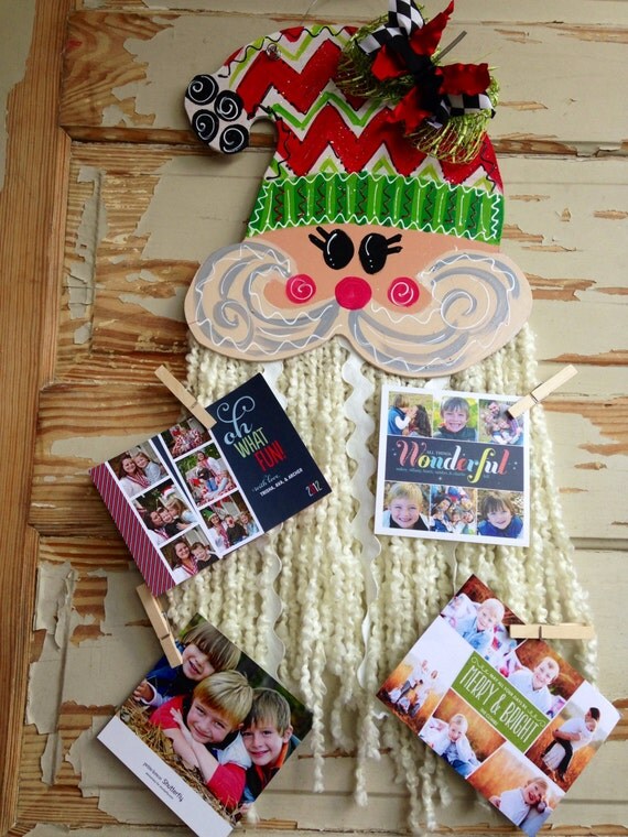 Santa Christmas Card Door Hanger