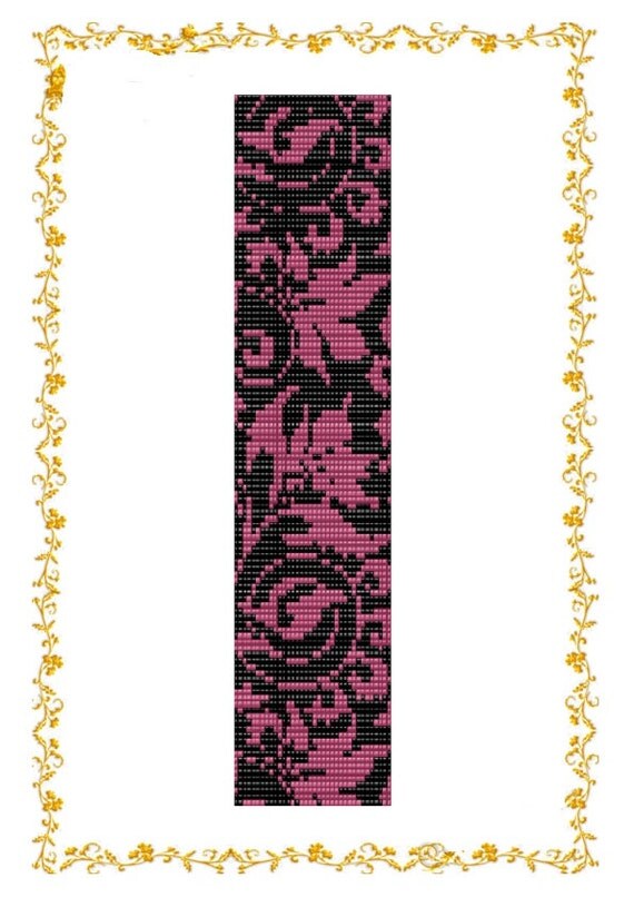 Loom beading pattern bracelet Flowers. Seed by DiushesPatterns