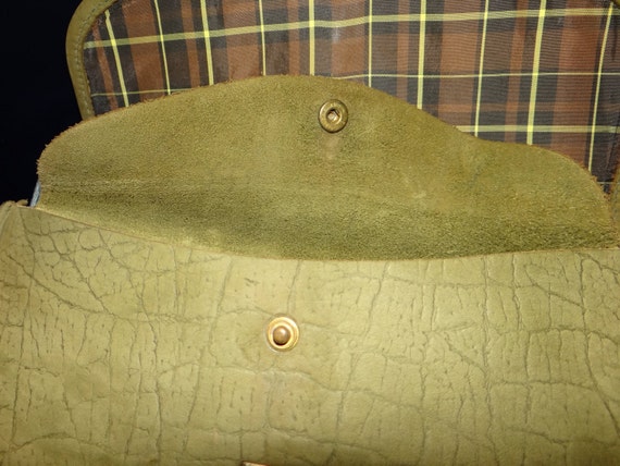 Items similar to Walrus leather purse shoulder bag olive green thick ...