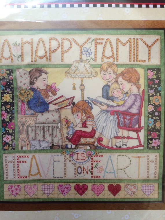 Plaid Bucilla Mary Engelbreit Happy Family Counted Cross