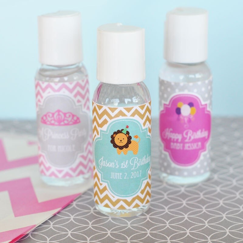 Kids Birthday Hand Sanitizer Favors Personalized Hand