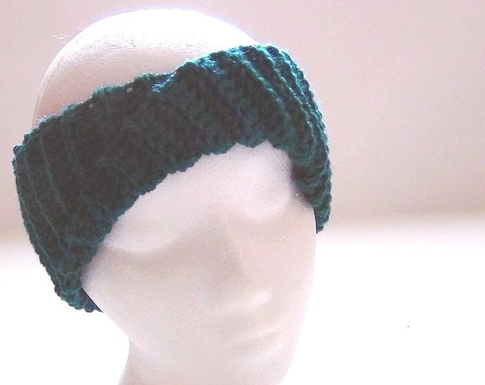 Teal Headband,Womens Crochet Headband,Ear Warmer,Twisted Turban Head Band