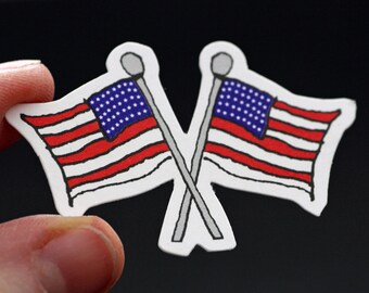 SALE!!! American Flag Die Cuts - Set of 12