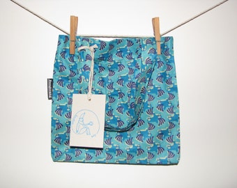 Toddler tote bag blue and white Afr ican wax print ...