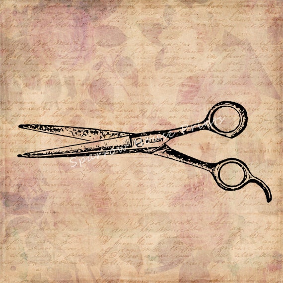 Vintage Hair Cutting Shears Antique Print by SparrowHousePrints