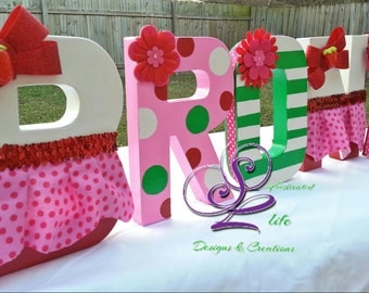 Strawberry Shortcake birthday party Strawberry Shortcake party ideas Strawberry Shortcake theme Decorated letters Designed letters Strawberr