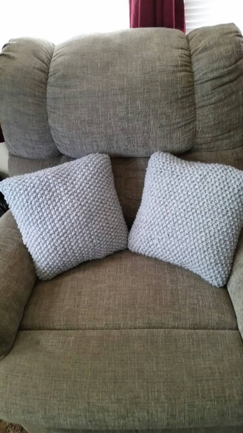 Set of Decorative Knit Pillows