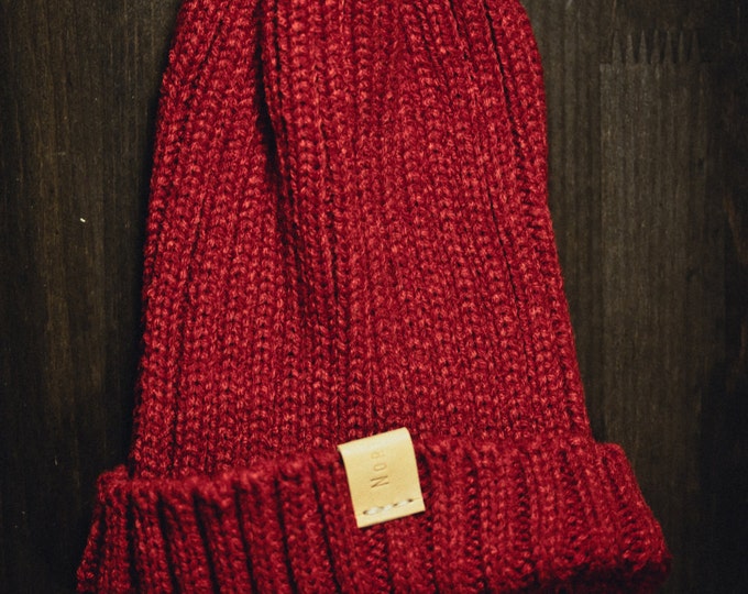 Knitted Sailor Beanie/ Knit Hat/Red Knit Beanie/Jacques Cousteau Hat/Seaman's Cap