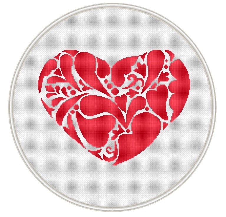 Heart cross stitch pattern Counted cross by MagicCrossStitch