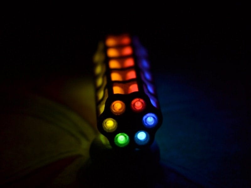 Very Large Tritium Lantern Six 3x50mm Vials Rainbow Colours