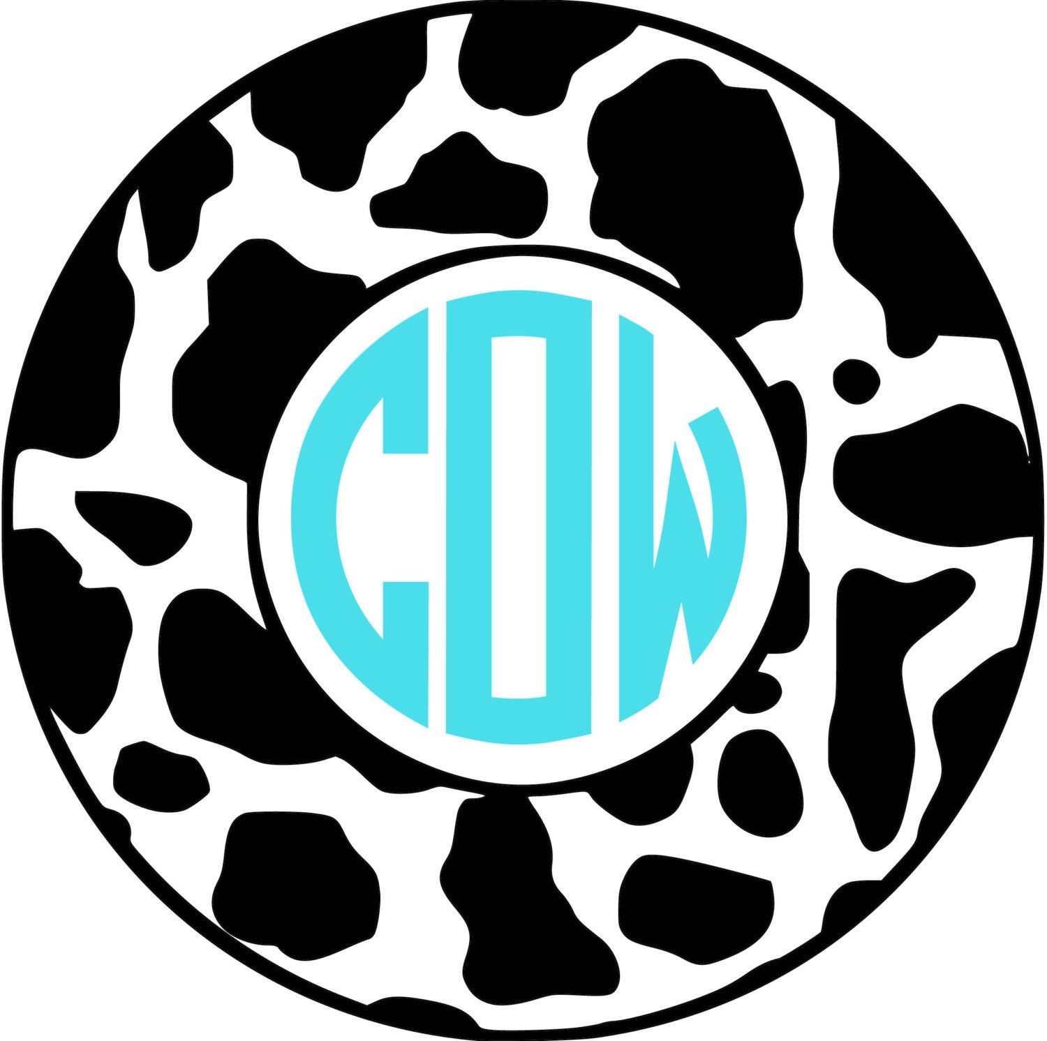 Download Cow Monogram Car Decal Vinyl Monogram Decal by TheHomeMadeHoliday
