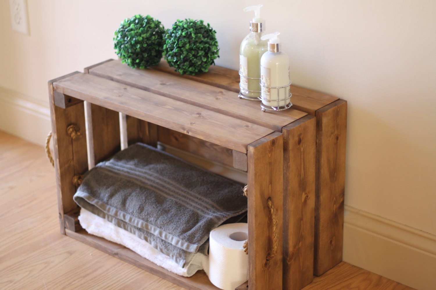 Rustic Wooden Crate Rustic Bathroom Storage Bathroom Shelf