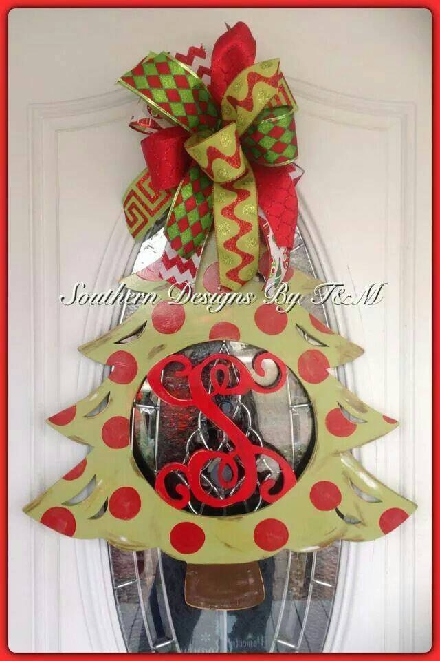 christmas tree initial door hanger wall hanger wall decor christmas tree initial door hanger wall hanger wall decor
