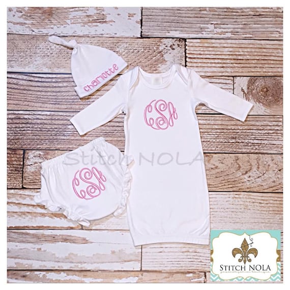 Monogrammed Infant Gown