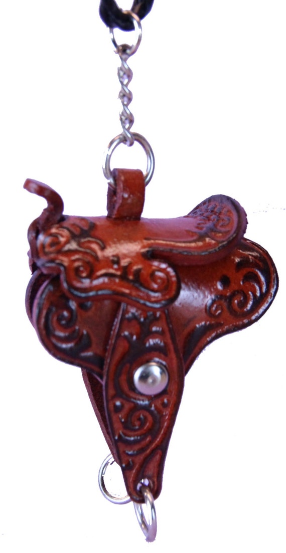 Items similar to Car Mirror Dangle Brown Horse Saddle Hanging Charm