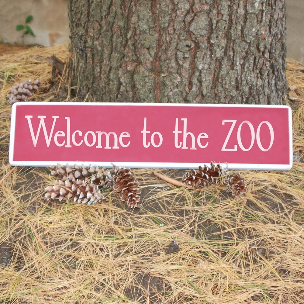 Welcome to the ZOO Playroom Sign / Wooden Sign for by TheSignPatch