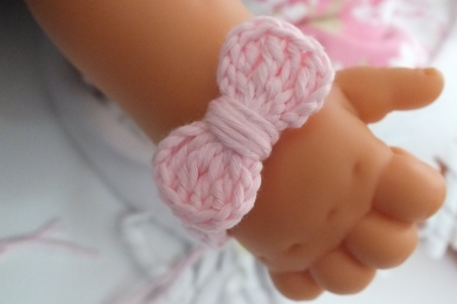 Baby ID bracelets pink bow Newborn Baby hospital id
