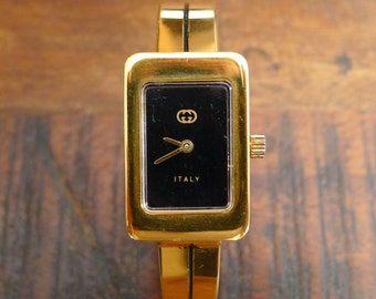 Very Rare, Gold Plated, Ladies Gucci Bracelet Wind-Up Watch