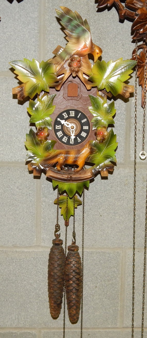 Beautiful Antique West German Made Cuckoo ClockFox by Wsloutlet