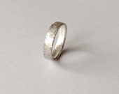 Silver Ring - Wedding Band - Distressed Organic Texture - Recycled Sterling Silver  - Unique Ring - Men's Women's - Rustic Wedding
