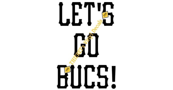 Let's Go Bucs vinyl car decal. laptop decal