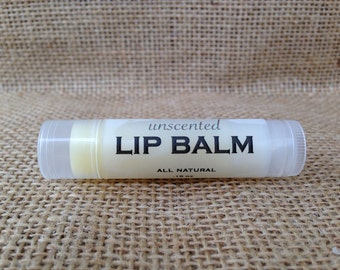 Unscented Lip Balm with Cocoa Butter & Beeswax - .15oz tube - All Natural