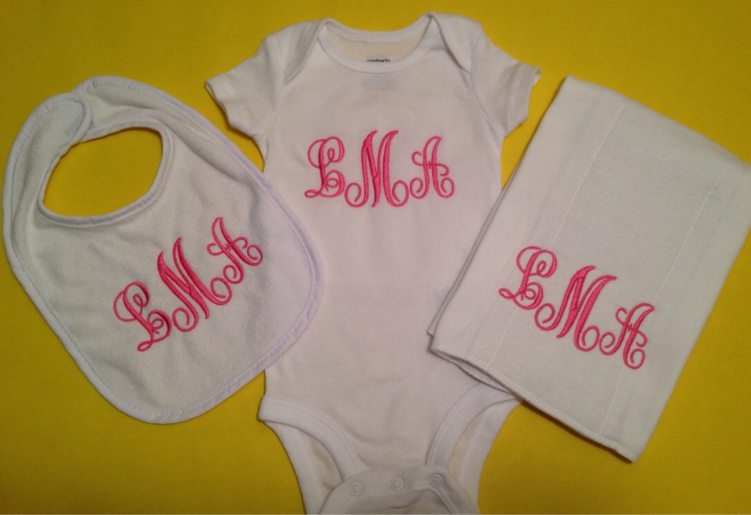 Monogram Baby Onesie Baby Bodysuit by YellowTulipDesign on Etsy