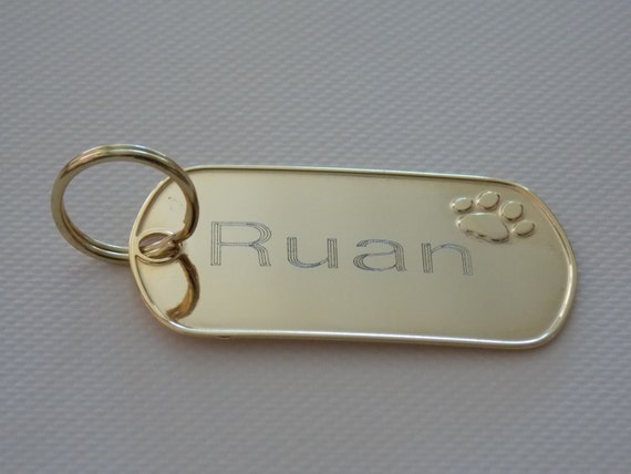 Custom Engraved Brass Pet Tag / Personalized Dog Tag Big Size