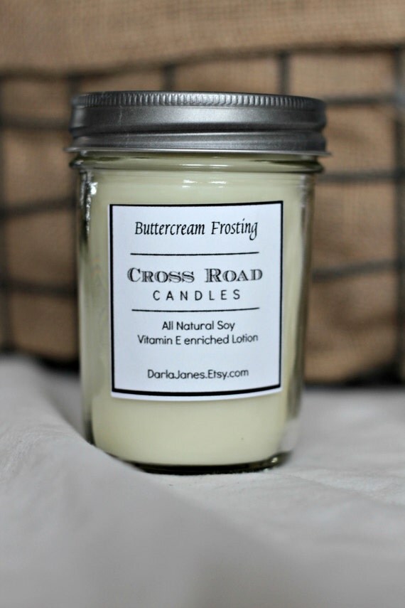 Buttercream Frosting Soy Lotion Candle by DarlaJanes on Etsy
