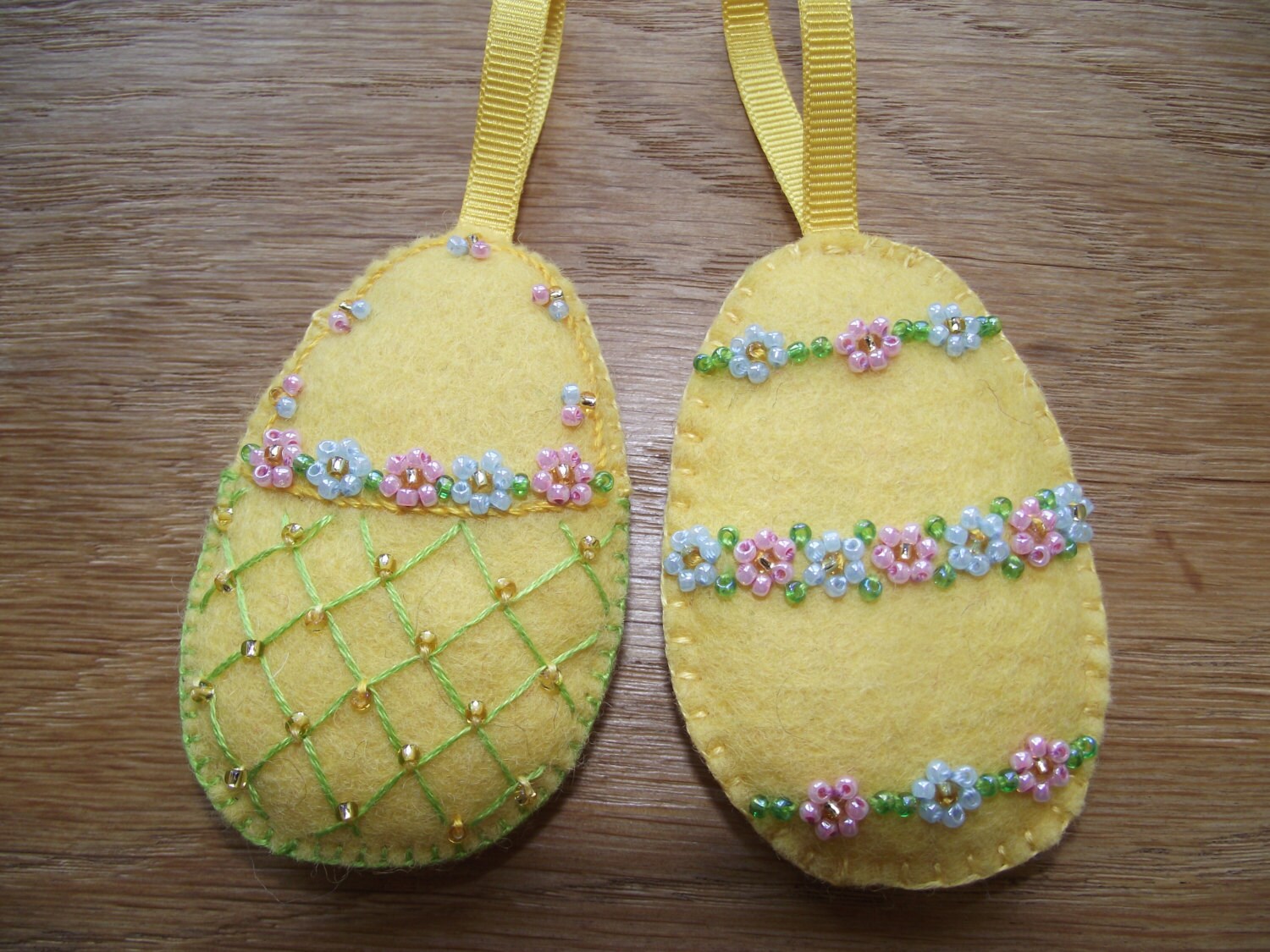 Easter egg ornaments felt Easter decorations by MaysCottageWales