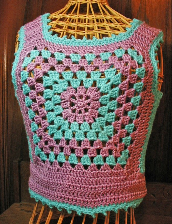 Petite Granny Square Potholder Vest .. Hippie Chic by MissReitas