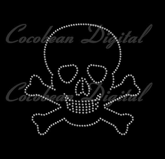 Halloween Skull-svgdxf-rhinestone template-digital cutting