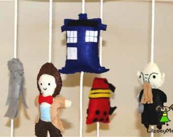 Doctor Who Baby Crib Mobile, Felt Mobile, Nursery Decoration - Inspired By Doctor Who TV Show