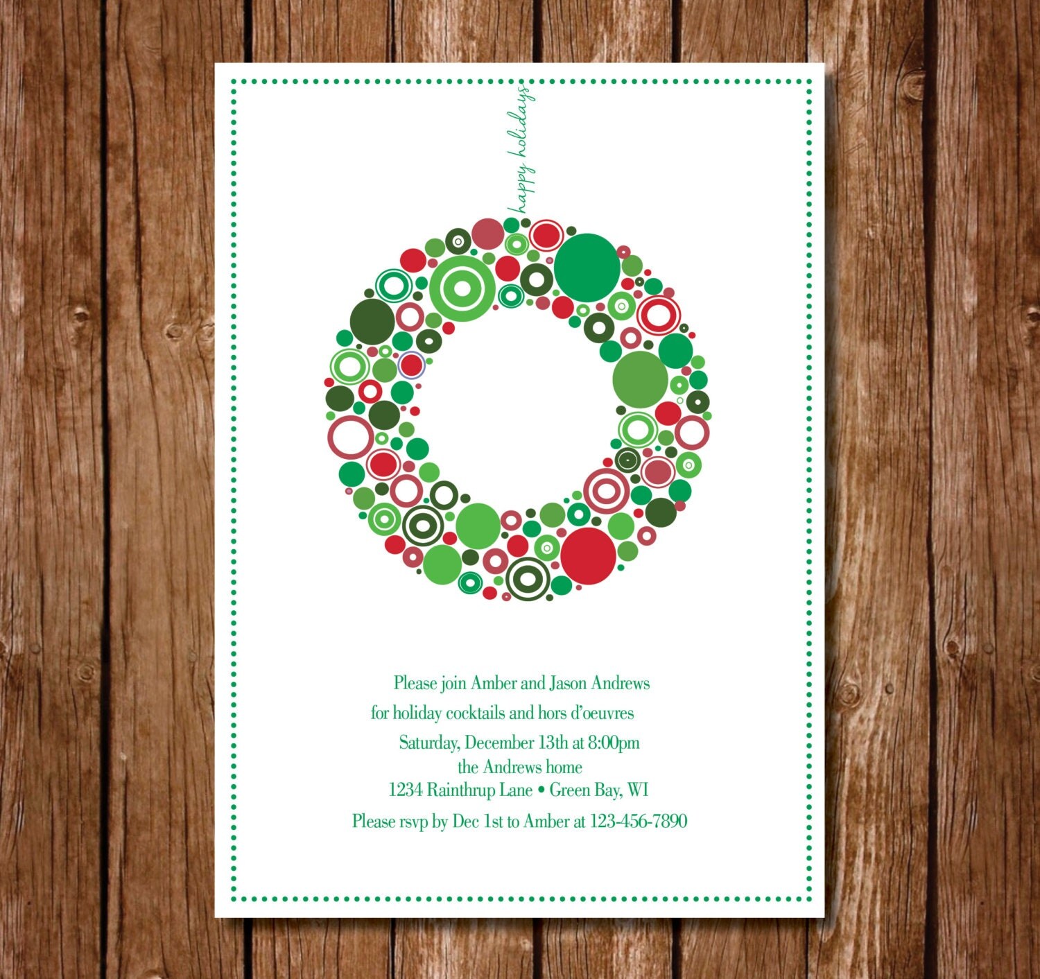 Printable Christmas Party Invitation, Holiday Party Invitation