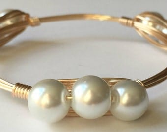 The Lucille Pearl Bangle