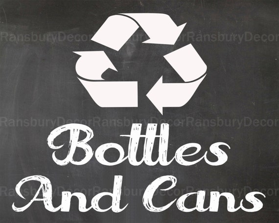 Items similar to Bottles and Cans Chalkboard Sign - Digital Chalkboard ...