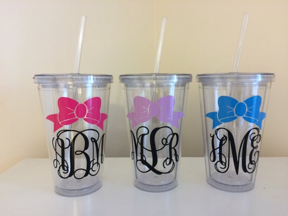 Personalized 16 oz Tumbler Cup with Lid and Straw