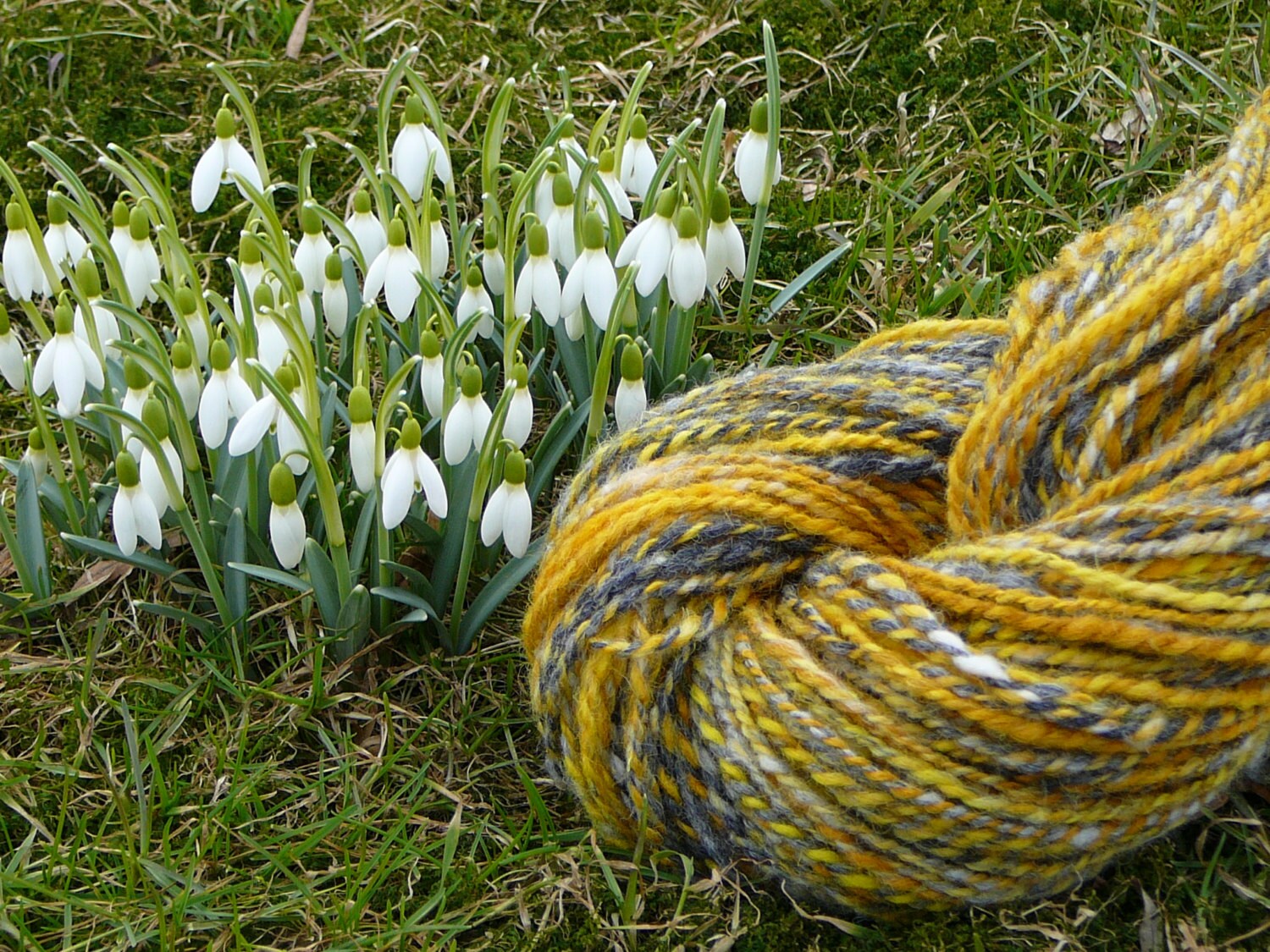 RESERVED FOR KATHY Handspun Yarn Grey Yarn Yellow Yarn Worsted