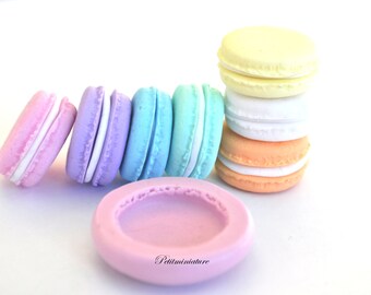 Flexible Silicone Mold macaron, Miniature food, jewelry,macaron, polymer clay, polymer clay, resin, soap, sweet, 20mm, Paris ST100